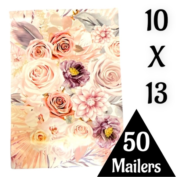 50 10X13 Boho Floral Roses Poly Mailers PRICE IS FIRM - Picture 2 of 6